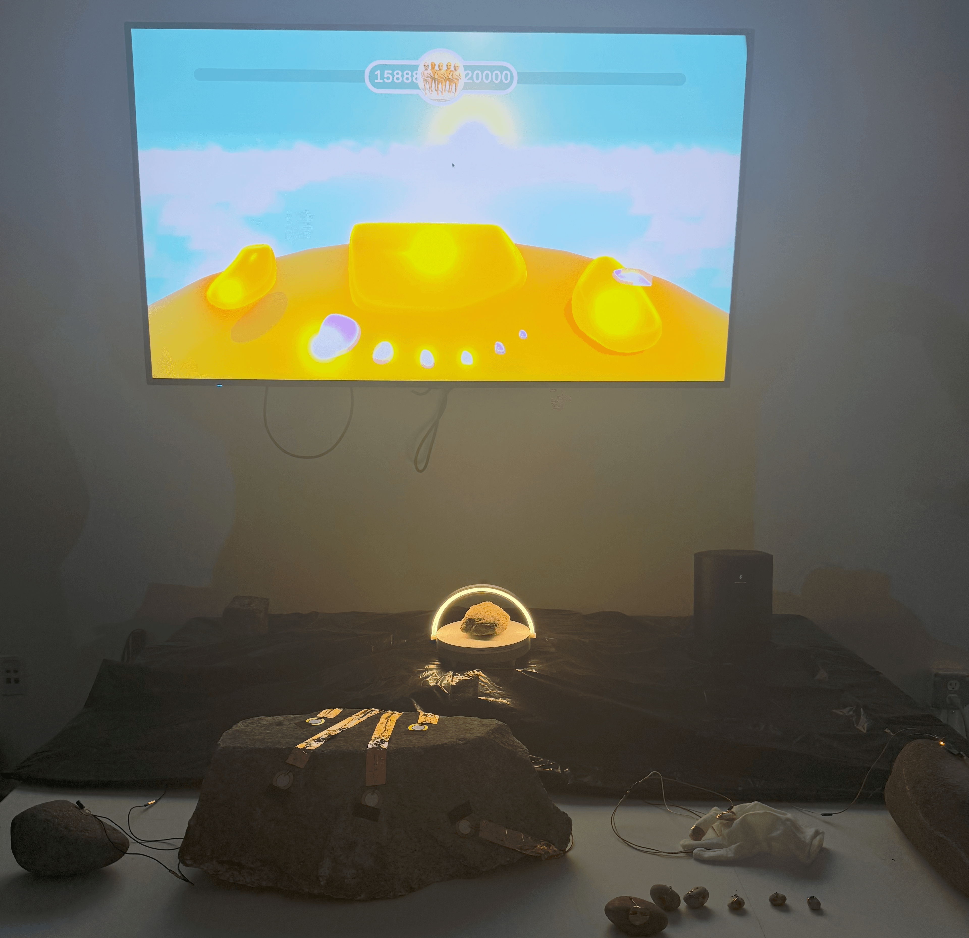 Holy Rock physical instrument setup with real rocks as controllers